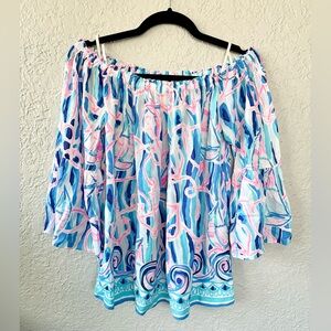 Lilly Pulitzer Nevie Off-The-Shoulder Top small
